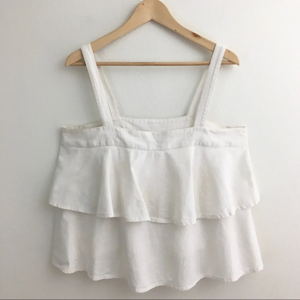 Abound | Ruffled Linen Crop Top - Picture 2 of 4